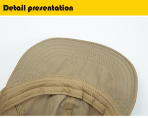 Casquette de baseball unisexe sportive vintage pour l'extérieur, 6 panneaux, 100% nylon respirant, imperméable, logo tissé personnalisable, réglable - Product Image 6