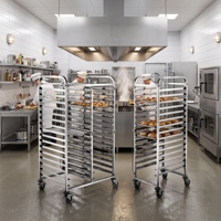 Chariot de boulangerie commercial à une rangée, amovible, en acier inoxydable, double ligne, robuste, sur mesure