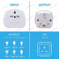 Adaptateur de voyage avec prise standard britannique 13A vers prise standard américaine, adaptateur de voyage avec prise triangulaire HK avec fusible