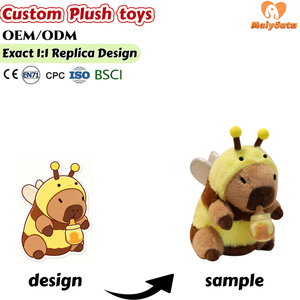 OEM ODM Peluche de Capibara con cuerda para tirar, juguete de peluche para decoración del hogar, escritorio, alivio del estrés, compañero, regalo festivo - Product Image 1
