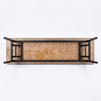 Table de banquet rectangulaire robuste pliable avec pieds en acier, plateau en contreplaqué, revêtement en PVC blanc, mobilier de salle à manger pour hôtel