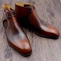 Bottes Chelsea Blake Craft en cuir véritable de luxe pour homme, automne/hiver, haute qualité, Goodyear, confortables, respirantes, légères