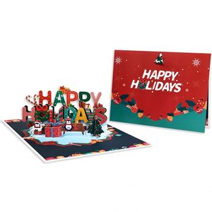 <span class=keywords><strong>Carte</strong></span> <span class=keywords><strong>de</strong></span> <span class=keywords><strong>vœux</strong></span> <span class=keywords><strong>de</strong></span> Noël 3D pop-up avec estampage or, motif arbre et bonhomme <span class=keywords><strong>de</strong></span> neige, nouveau design <span class=keywords><strong>2023</strong></span> - Product Image 3