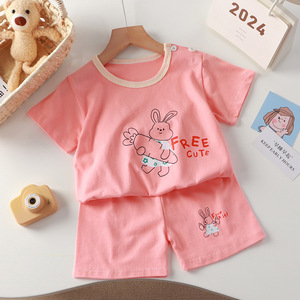 Ensemble décontracté été 2026 pour garçons : T-shirt à manches courtes en coton imprimé dessin animé et short - Product Image 2