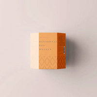 Boîte cadeau hexagonale de luxe personnalisée en carton recyclé pour bijoux et accessoires avec lamination mate et doublure en éponge