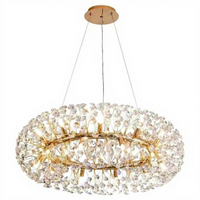 Lustre suspendu LED de luxe YUYANG en fer et cristal, design pissenlit, pour chambre principale, salle à manger et salon