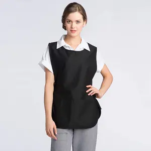 Cleaning Cooking Smock Polyester Cotton Black Unisex Women Vest Plus Size Double Sided Cobbler Apron