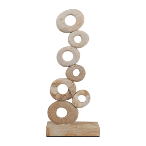 Scultura ad anello impilabile in pietra Palimanan, ornamento decorativo per la casa e l'ufficio - Product Image 1