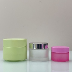 Customized logo 5g 10g 15g 20g 30g 50g 60g 80g 100g 120g 150g 200g Green Glass Cream Jar Wirh Plastic Lids - Product Image 5