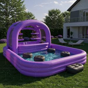 Arrière-cour commerciale grande plate-forme supérieure fête flottant eau canapé natation Pub bar de <span class=keywords><strong>piscine</strong></span> gonflable pour adulte - Product Image 3