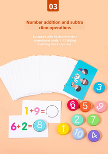 Tablero de números de madera para niños Para operaciones matemáticas Educación temprana Pensamiento lógico Ayudas de entrenamiento Juguetes de matemáticas - Product Image 4