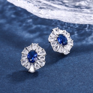Fashion Jewelry Eco-friendly Copper 10*12MM Blue Square Cubic Zirconia Necklace Set for Women Timeless Elegance - Product Image 5
