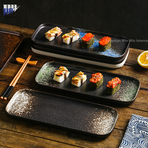 จานเซรามิกญี่ปุ่น จานแบนสำหรับทำซูชิ จานอาหารสำหรับร้านอาหาร ภาชนะบนโต๊ะอาหาร จานขนมสำหรับใช้ในบ้าน จานสี่เหลี่ยม - Product Image 4