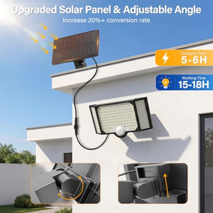 Lámpara Solar de Pared con 106 LED, Control Remoto, Sensor de Movimiento, Luz de Jardín - Product Image 3