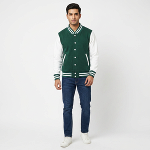 ALL Chenille Embroidery Custom Cotton Sleeves Front Breathable Bomber College <b>Baseball</b> <b>Jacket</b> <b>Men</b> Casual Streetwear Varsity - Product Image 1