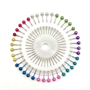 Agujas de coser con cabeza de perla de colores con forma recta para confección y alfileres de posicionamiento de retazos para manualidades creativas - Product Image 1