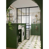 Pintu Geser Interior Prancis untuk Penggunaan di Taman, Tahan Air dengan Kaca Tempered Berlapis Ganda