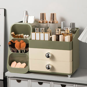 Kotak penyimpanan kosmetik Desktop kapasitas besar, rak penyimpanan ruang tamu, tempat pena bahan ABS berdiri portabel - Product Image 4