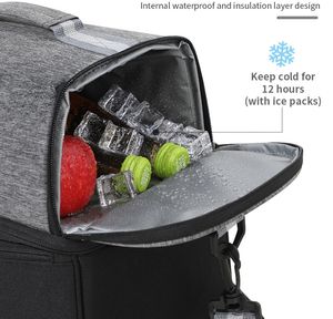 Camping Cooler Worksite Lunchbox Soft Shell Lunch Bag pour les chantiers de construction, le travail <span class=keywords><strong>et</strong></span> l'utilisation quotidienne avec sangle réglable Noir - Product Image 6