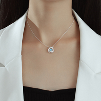 Tiktok – collier avec pendentif vibrant en forme de cœur en zircon, en argent sterling 925, cadeau de saint-valentin pour femmes