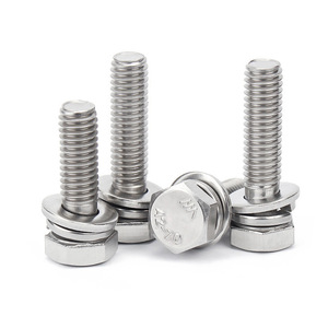 Wanqian Fasteners Hex Head Combination Bolts M5 M6 M8 M10 304 Stainless Steel Fully Threaded With Washers Standard Grade A2-70 - Product Image 1