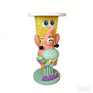 Grande figurine décorative en résine éponge jaune, série portable, sur pied, pour salon, canapé, meuble <span class=keywords><strong>TV</strong></span>, cadeau décoratif - Product Image 6