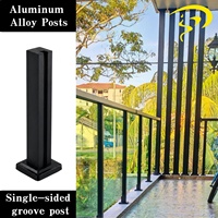 Poteau de clôture en aluminium et verre, résistant aux intempéries, installation facile, résistant à la rouille, décoratif, durable, directement de l'usine