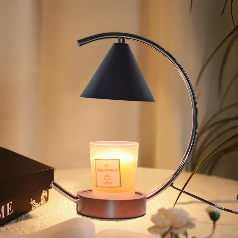 Lewondr Moon Frame Electric Candle Warmer | Minimalist Wax Melt Warmer with 2 Dimmable Bulbs | Bedroom Home Decor – orangles Qatar