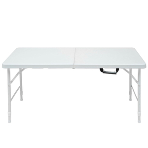 Portable Folding Table 4ft Plastic Dining Table White Fold in Half for Party Picnic Dining Camp Beach Outdoor Indoor