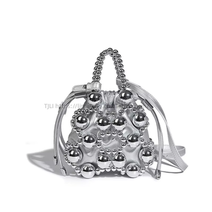 Design High-End Satchel Crossbody Bag Fashionable Versatile Beaded Bag Exquisite Cut Bead Woven PU <b>String</b> Tanjing - Product Image 5