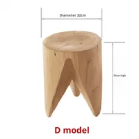 Mesa de centro tradicional Vintage, taburete de madera maciza para sala de estar, combinación creativa Natural, mesa auxiliar otomana Irregular, casa de familia