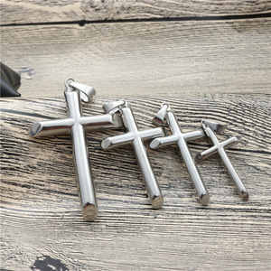 Cross Pendant <b>Necklace</b> Stainless Steel Unisex Gift Jewelry Silver White - Product Image 3
