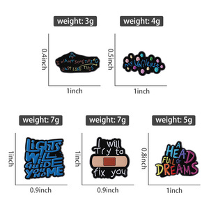 Spilla da Donna Fun <span class=keywords><strong>Coldplay</strong></span>, Spille a Forma di Lettere Cartoon, Distintivi Laccati, Accessori per Zaini e Abbigliamento - Product Image 6