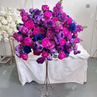 Rose Rose Mariage et Cocktail Tête Table Fleurs De Luxe Soie Fleur De Cerisier Grand Baiser Boule Romantique Banquet Pièce Maîtresse