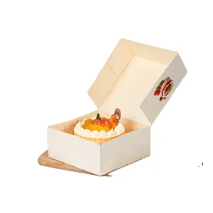 Kotak Makanan Kertas Kraft untuk Kue, Kue Mangkuk, Pie, Kotak Roti Donat dengan Kotak Kue Kecil Jendela