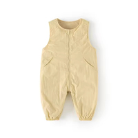 Mono sin mangas para bebé recién nacido, pelele suave de algodón grueso para invierno, pantalones anti-suciedad para gatear