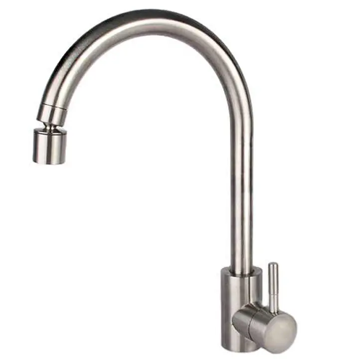 Hot Cold Water Mixer Stainless Steel High Kitchen Faucet