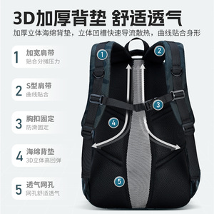 Zhima Student <b>Backpack</b> 18 In Unisex School Education <b>Large</b> <b>Capacity</b> With Interior Zipper Pocket - Product Image 4