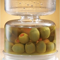 Pot à cornichons en plastique pour la cuisine et les fêtes, avec séparation sec/humide, récipient hermétique pour le stockage et la conservation des aliments