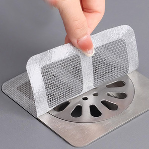 Disposable Floor Drain <b>Sticker</b> 10x10cm Fiber Anti Clog Filter For <b>Kitchen</b> Bathroom Toilet - Product Image 1