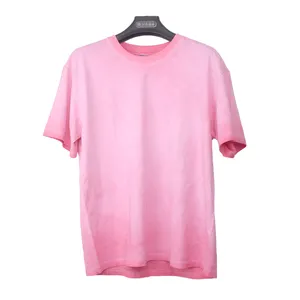 Vendita calda stile Vintage Oversize acido lavaggio Streetwear in stile T-shirt 100% cotone taglie forti da uomo T-shirt