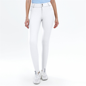 Culotte d'équitation blanche en tissu compressé en nylon pour <span class=keywords><strong>femme</strong></span>, avec poignée au genou, <span class=keywords><strong>pantalon</strong></span> d'équitation de compétition avec poche, en stock - Product Image 3