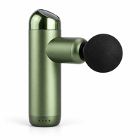 Pistolet de massage sans fil vert avec 4 vitesses, 4 têtes, écran LED et minuterie de 20 minutes pour la récupération sportive et la remise en forme