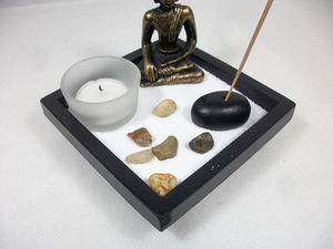 Vendita calda di alta qualità in resina Zen giardino ufficio ufficio decorazione da tavolo Mini Zen giardino Kit per il relax meditazione - Product Image 6