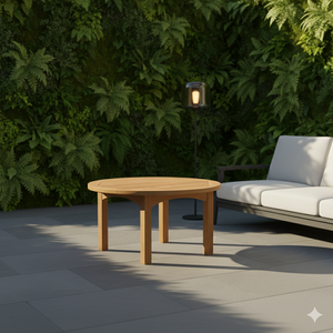 Mesa de centro redonda para exteriores, fabricada con madera de teca seleccionada, para espacios elegantes y duraderos. - Product Image 6