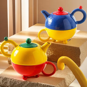 Service à thé en céramique mère-enfant, tasse à café transfrontalière, coffret cadeau haut de gamme, ensemble 1 tasse 1 théière en céramique - Product Image 6