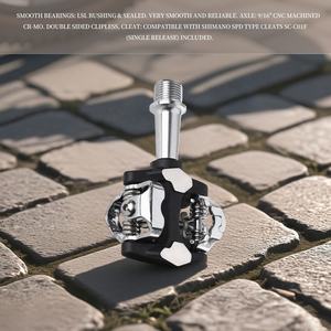 LEWEE Pédales autobloquantes en alliage d'aluminium avec roulement scellé pour SPD MTB Crampons Axe de pédale de vélo pour vélos de route - Product Image 6
