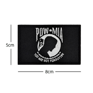 POW MIA記念バッジスパンコール付き刺繍パッチ忘れられない装飾用の持続可能なキャンバス - Product Image 2