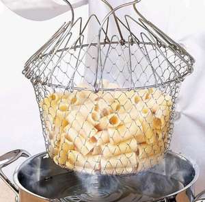 Cesta de Cocina de Acero Inoxidable 304, Plegable, Ecológica, para Escurrir, Colar, Freír y Cocinar al Vapor, Herramienta de Cocina para Alimentos Fritos - Product Image 2