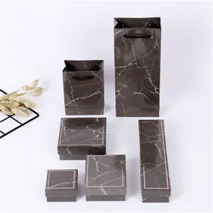 Wholesale marble paper jewelry packaging drawer box for gift mala waist beads earring ring necklace bracelet bangle with foam